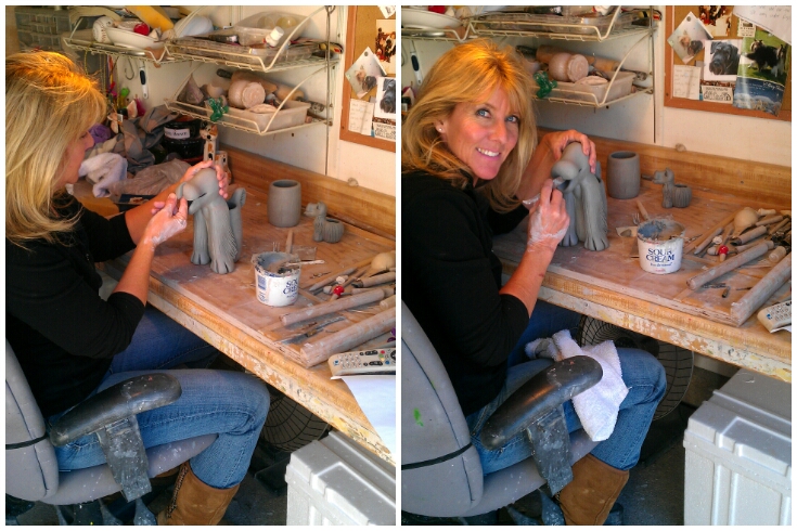 Sherri Rawson working in clay